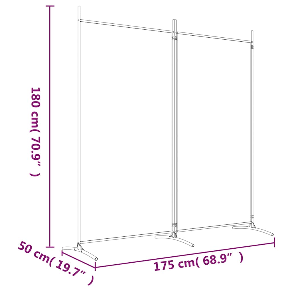 3-tlg. Raumteiler Weiß 260x180 cm Stoff