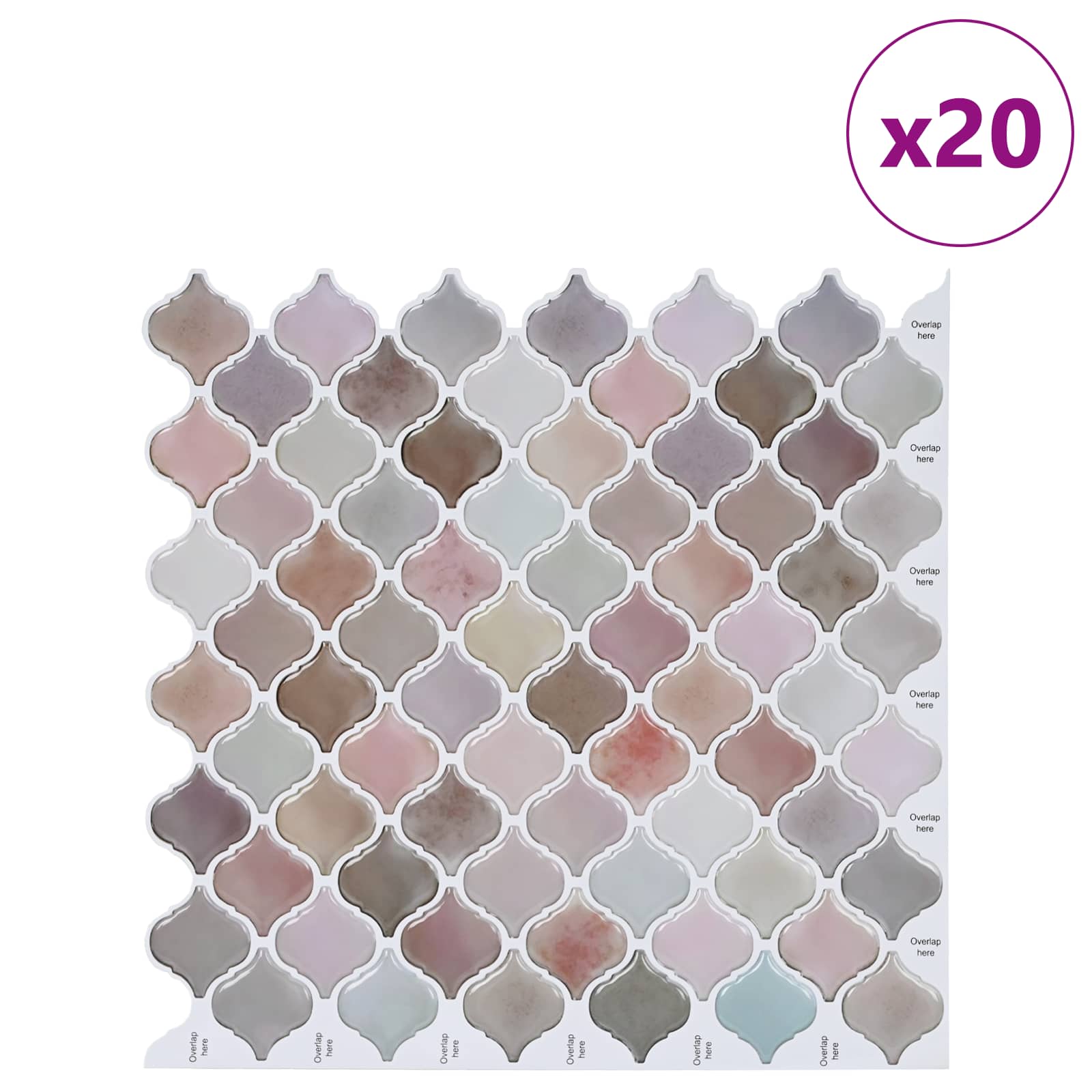 Lanturn Fliese 10 pcs Weiß 27 x 27 cm Polyurethan und PET