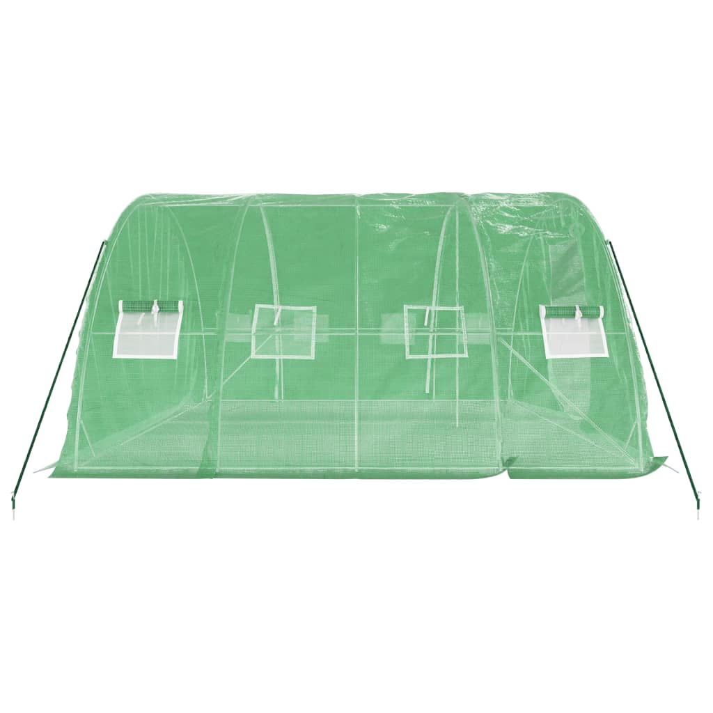 Gewächshaus mit Stahlrahmen Weiß 40 m² 8x5x2,3 m