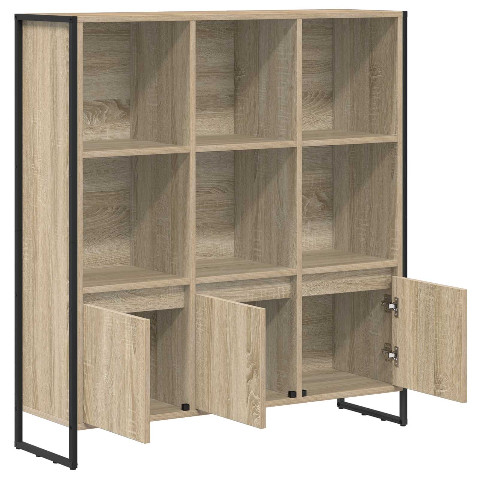 Bücherregal 2 pcs Schwarz Eichen-Optik 99,5 x 30 x 108 cm