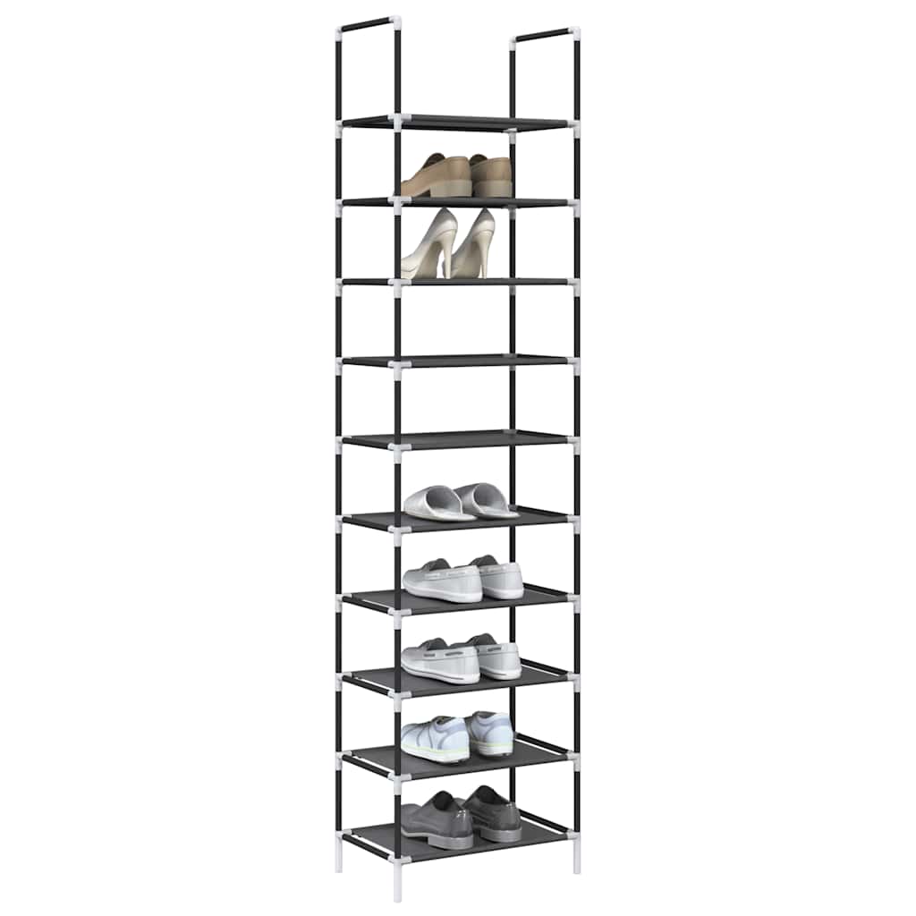 Schuhregal 4 Ebenen Schwarz 44x28x77 cm Vliesstoff