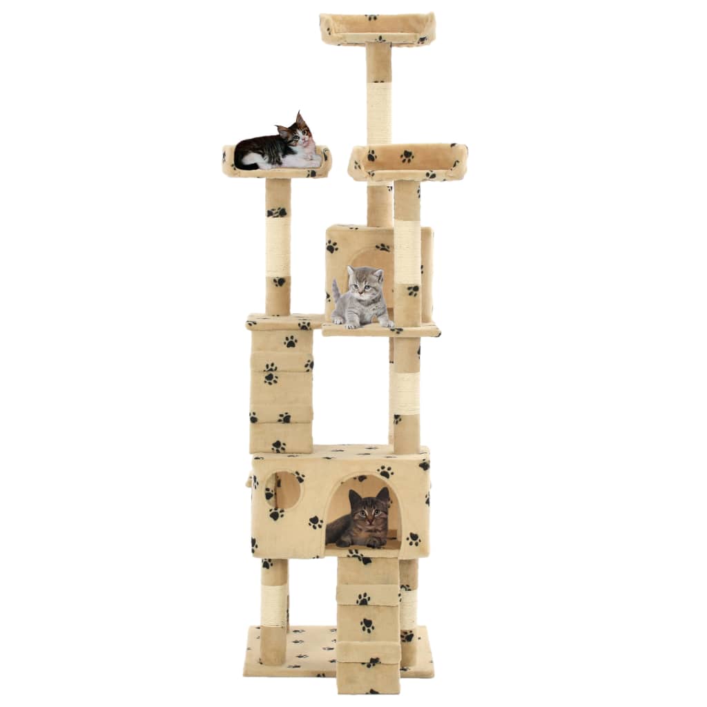 Katzen-Kratzbaum mit Sisal-Kratzsäulen 170 cm Grau