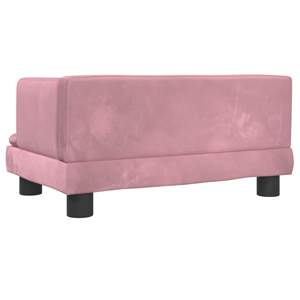 Kindersofa Blau 80x45x30 cm Samt
