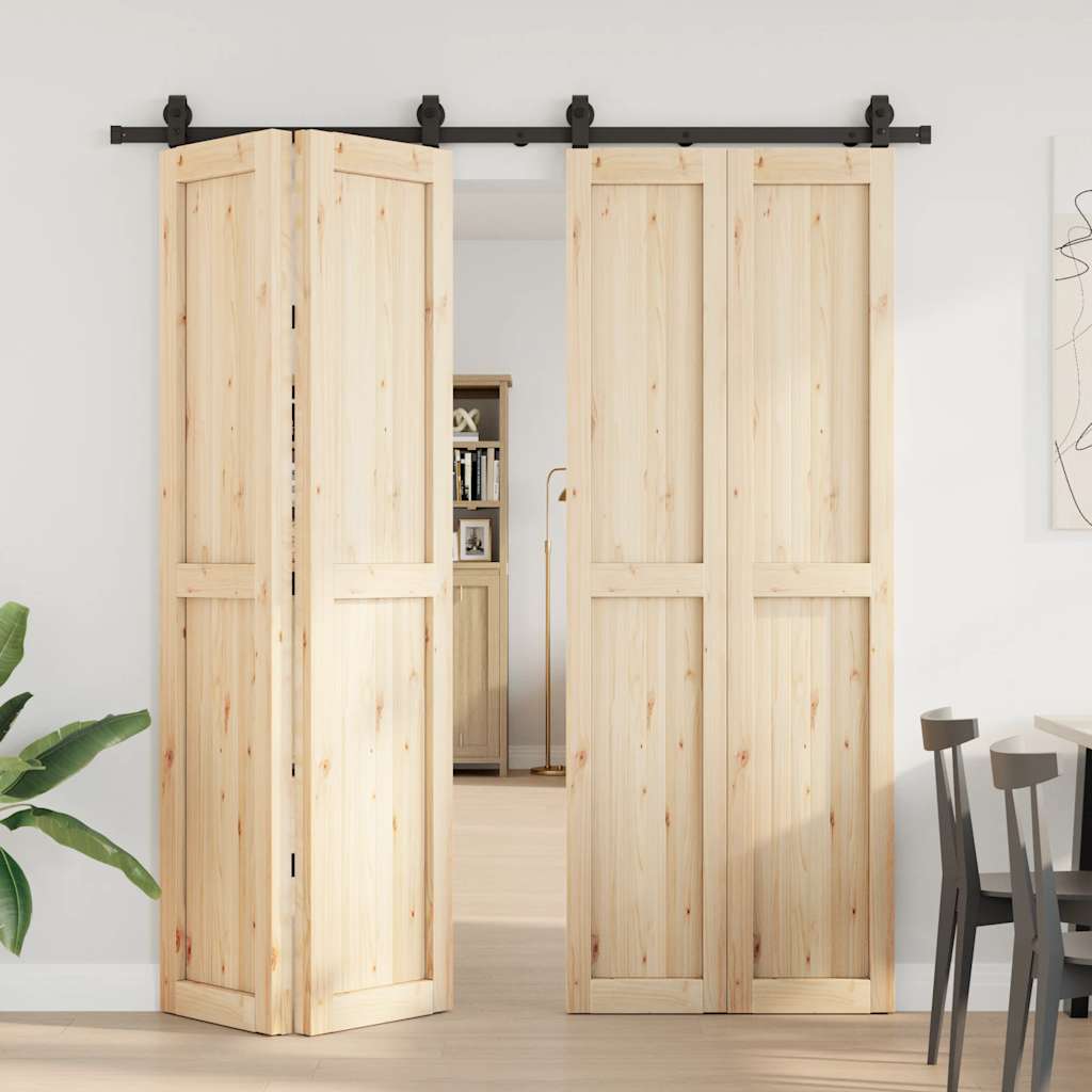 Schiebetürbeschlag-Set 183 cm Stahl Schwarz