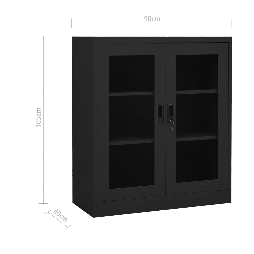 Büroschrank mit Pflanzkasten Hellgrau 90x40x128 cm Stahl