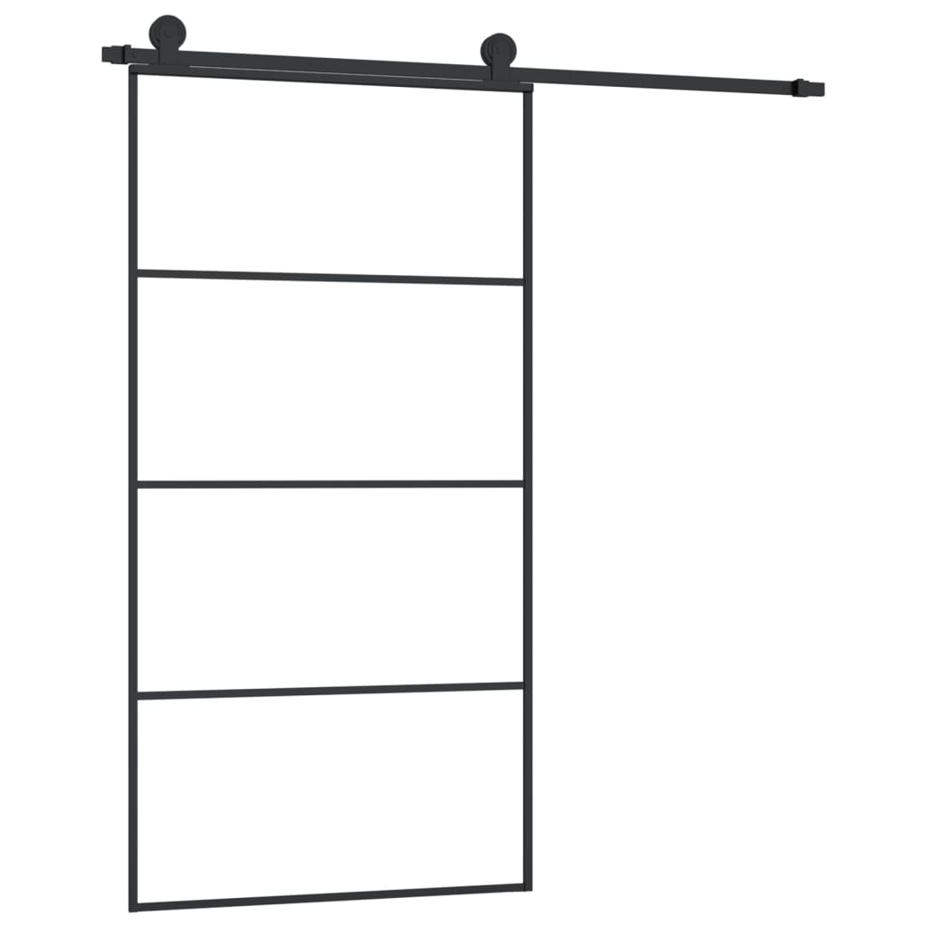 Schiebetür mit Beschlag 76x205 cm ESG-Glas & Aluminium