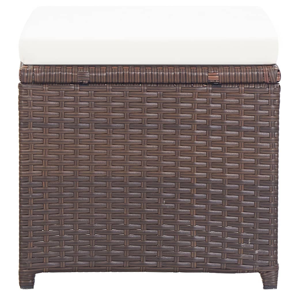 Gartenhocker 4 Stk. mit Sitzkissen Poly Rattan Schwarz