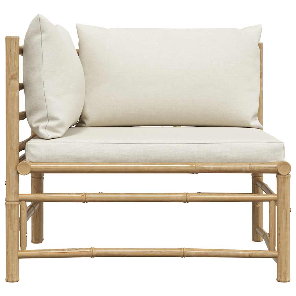 3-tlg. Garten-Lounge-Set mit Kissen Bambus