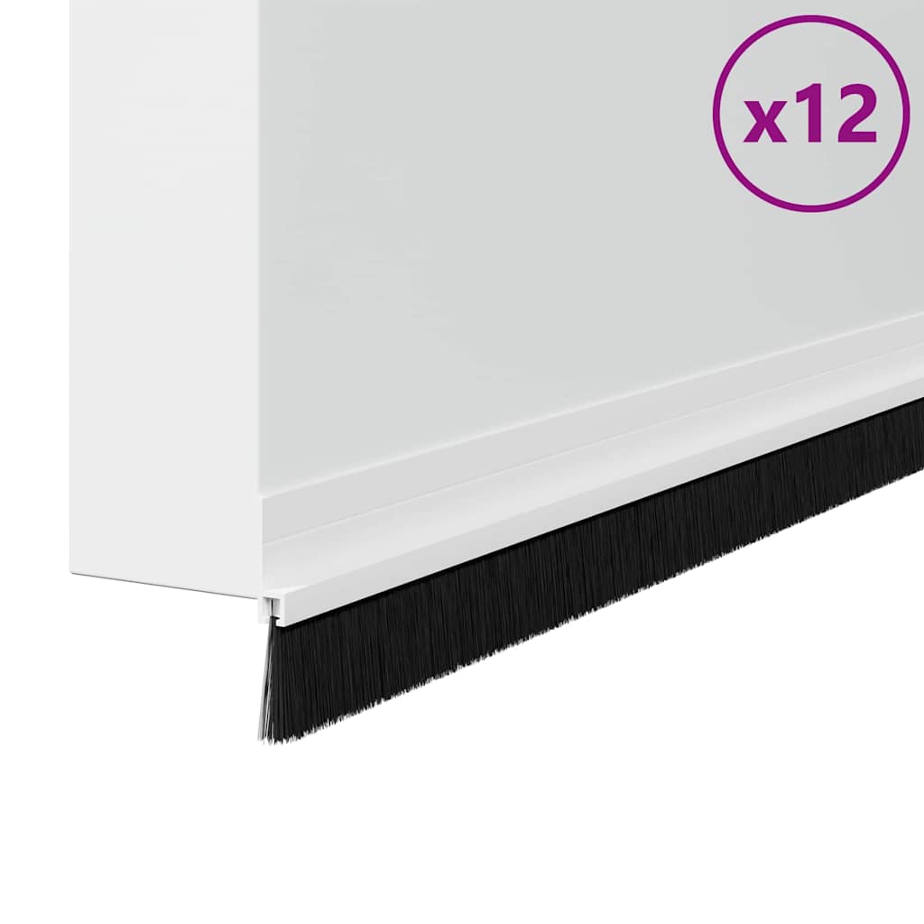 Selbstklebende Türbürstendichtungen 2 pcs Braun 100 cm