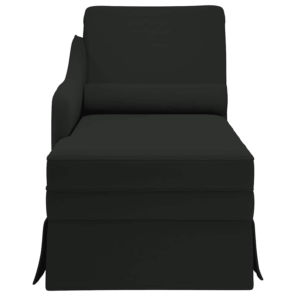 Chaiselongue mit Nackenrolle und Rechter Armlehne Blau Samt