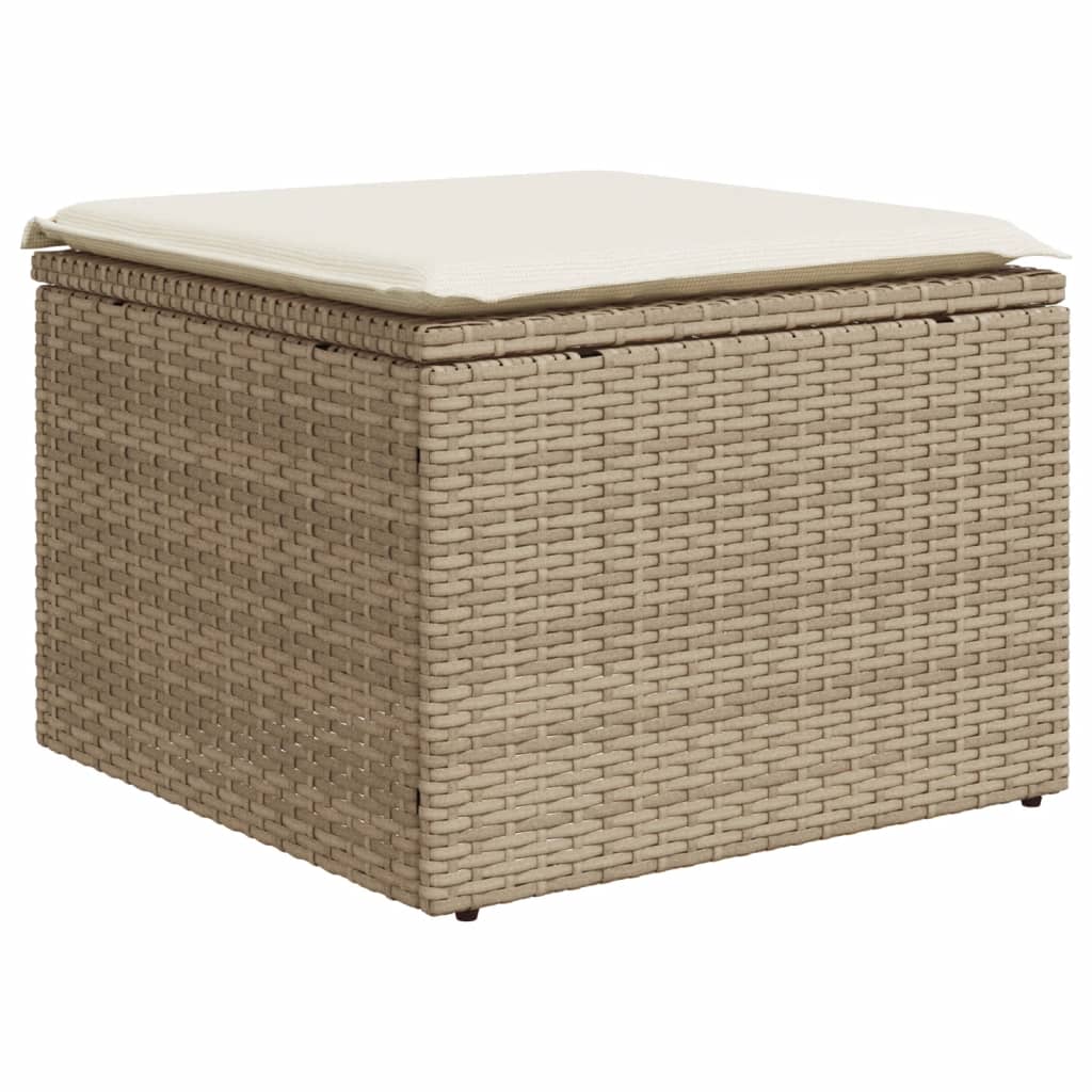 11-tlg. Garten-Sofagarnitur mit Kissen Schwarz Poly Rattan