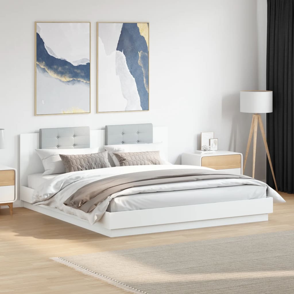Bettgestell mit Kopfteil Grau Sonoma 180x200 cm Holzwerkstoff