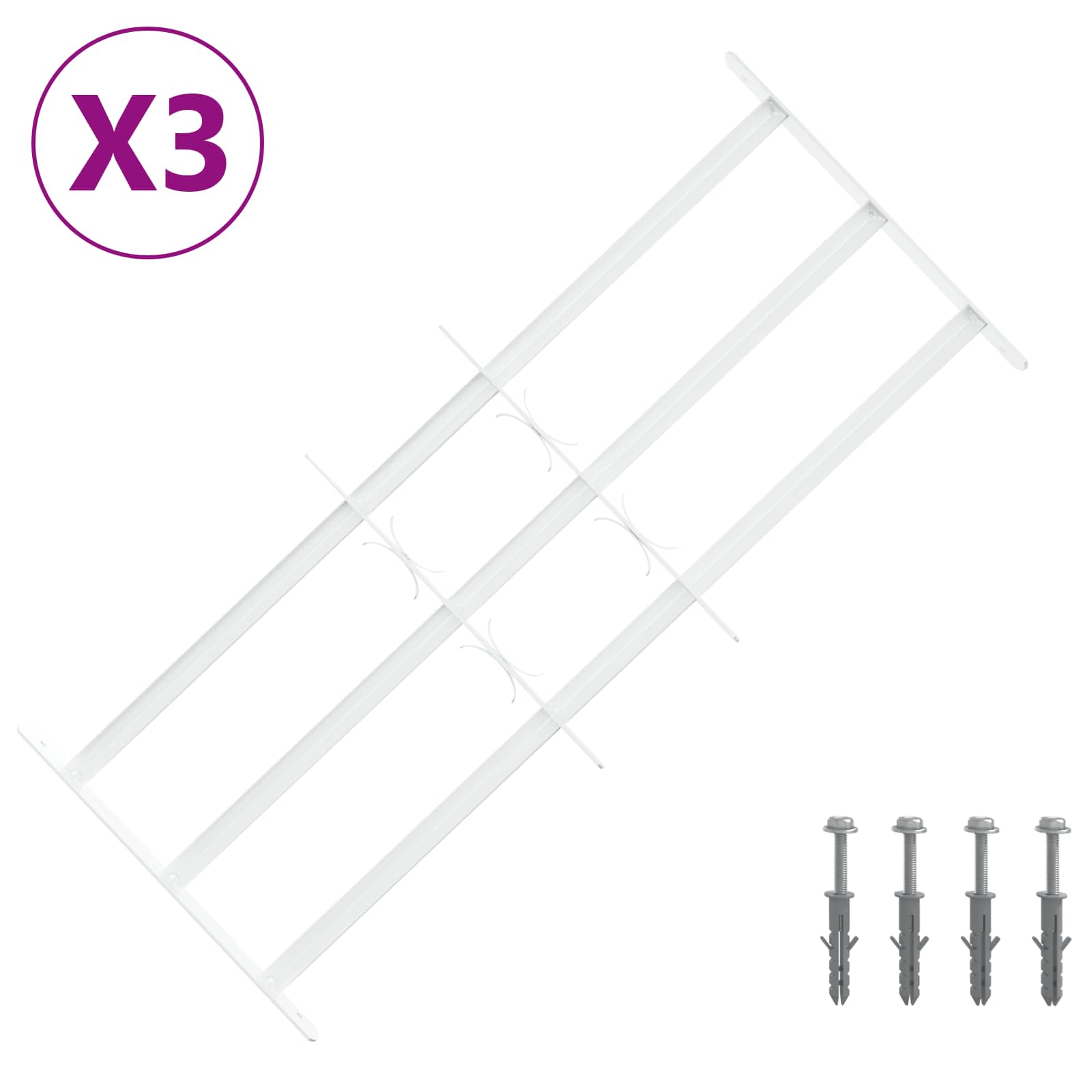 Sicherheitsgitter für Fenster mit 2 Querstangen 43-74 cm