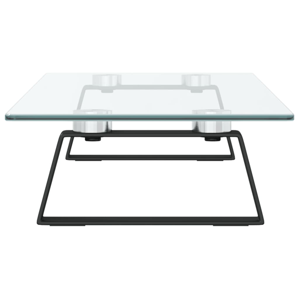 Monitorständer Weiß 60x20x8 cm Hartglas und Metall