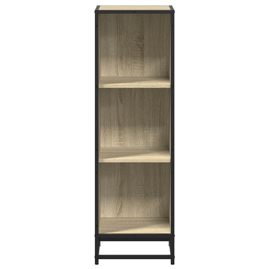 Bücherregal Schwarz 97,5x33x107,5 cm Holzwerkstoff und Metall