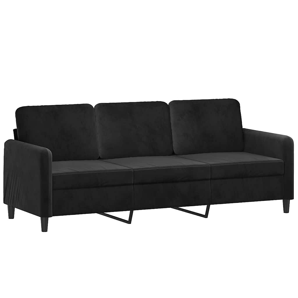 3-Sitzer-Sofa mit Hocker Rosa 180 cm Samt