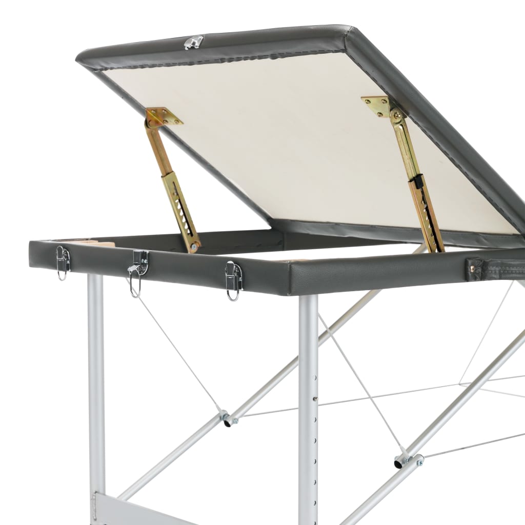 Massagetisch mit Aluminiumrahmen, faltbar 3 Zonen Creme-Weiß