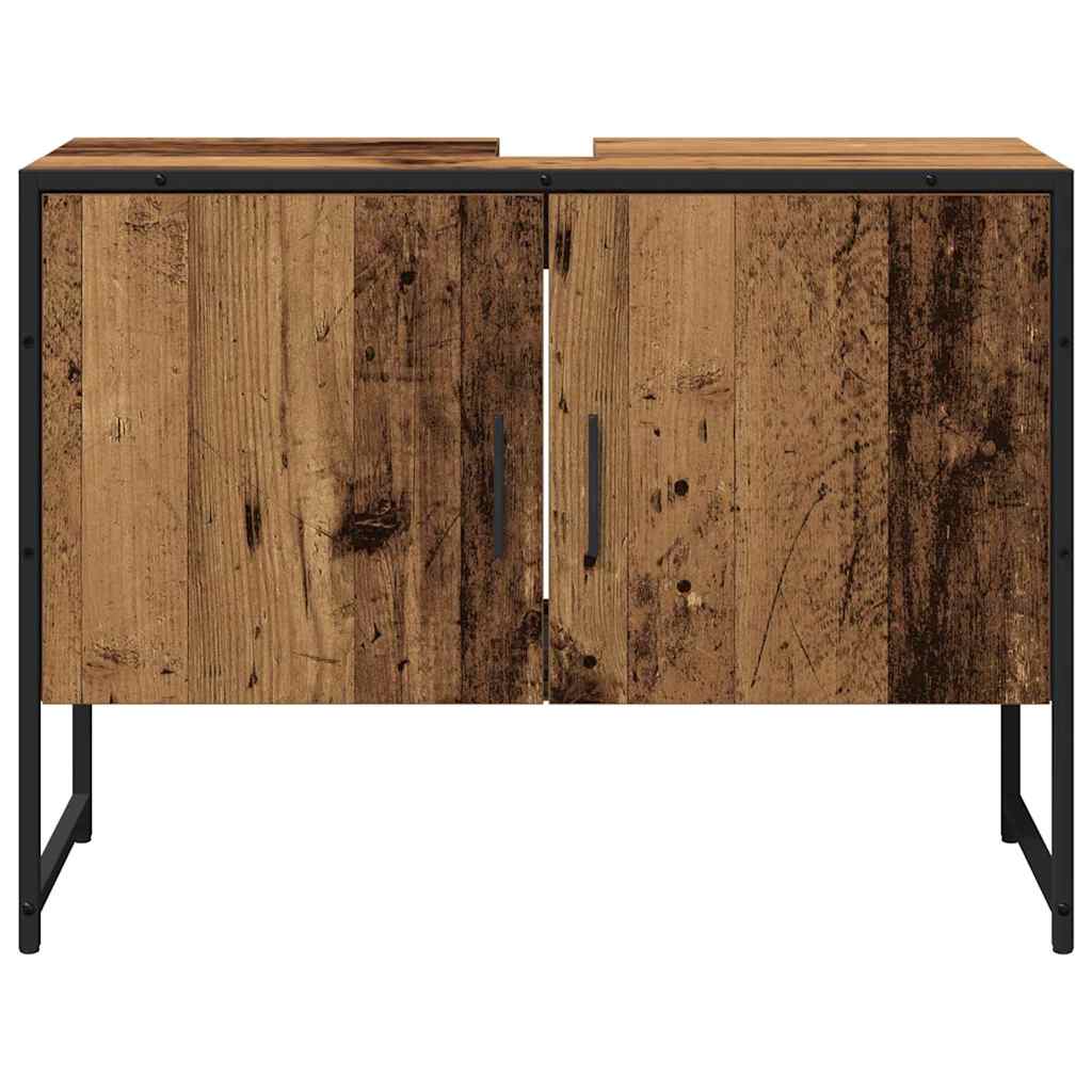 2-tlg. Badmöbel-Set Räuchereiche Holzwerkstoff