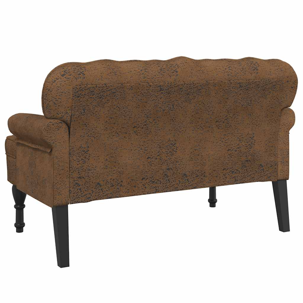 Sitzbank mit Rückenlehne Dunkelgrau 119,5x64,5x75 cm Samt