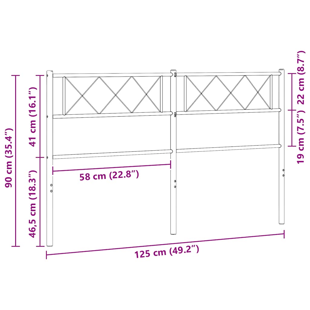 Ersatz-Kopfteil Metall Schwarz 100 cm