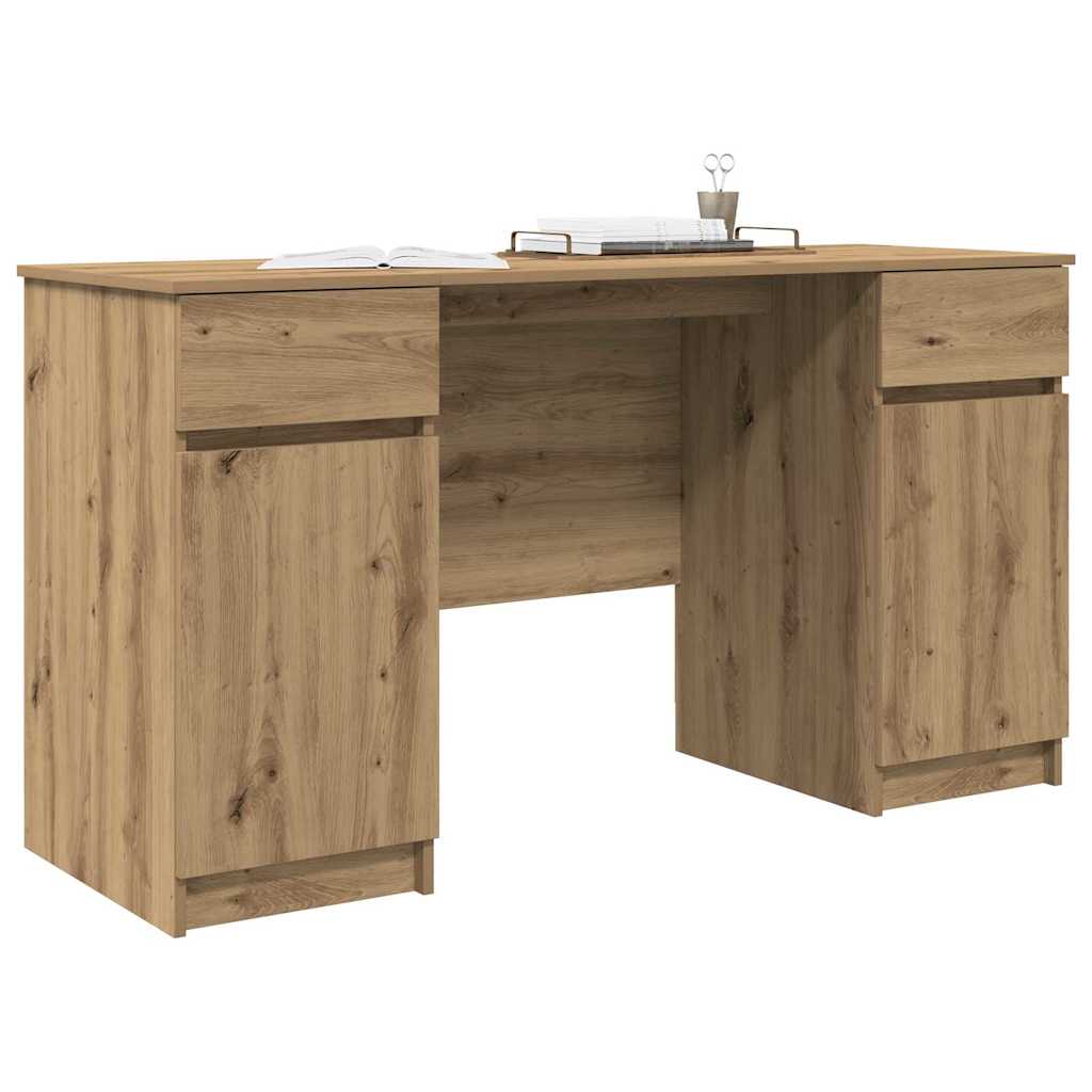 Schreibtisch mit Schubladen Weiß 140 x 49 x 76 cm Holzwerkstoff