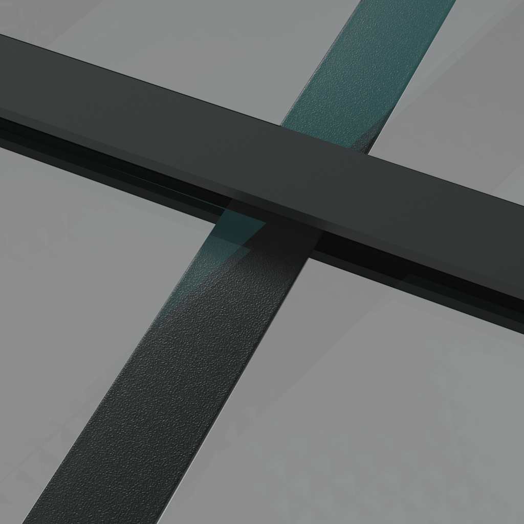 Innentür ESG Glas und Aluminium 76x201,5 cm Schwarz