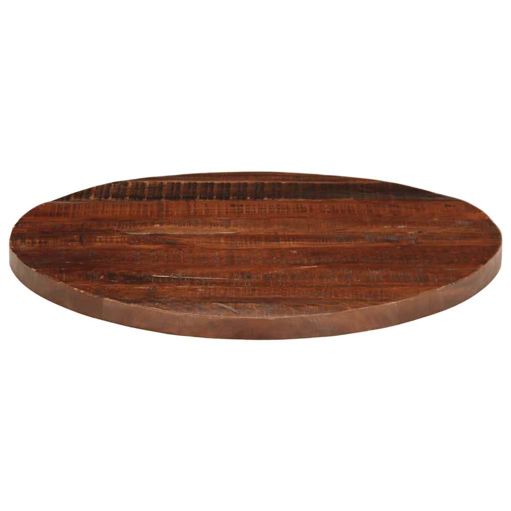 Tischplatte Ø 40x2,5 cm Rund Raues Massives Mangoholz