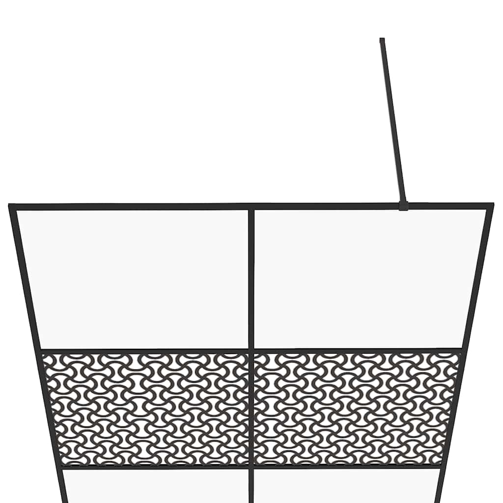 Duschwand für Begehbare Dusche Schwarz 100x195 cm ESG-Glas Klar