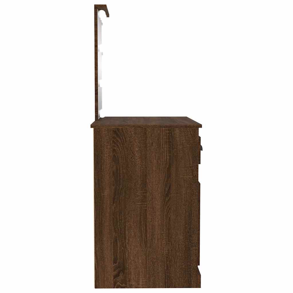 Schminktisch mit Spiegel Weiß 90x50x132,5 cm Holzwerkstoff