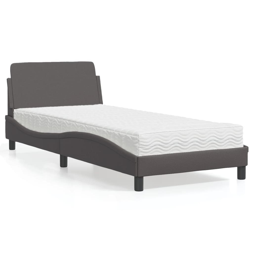 Bett mit Matratze "Dover" Schwarz 80x200 cm Kunstleder