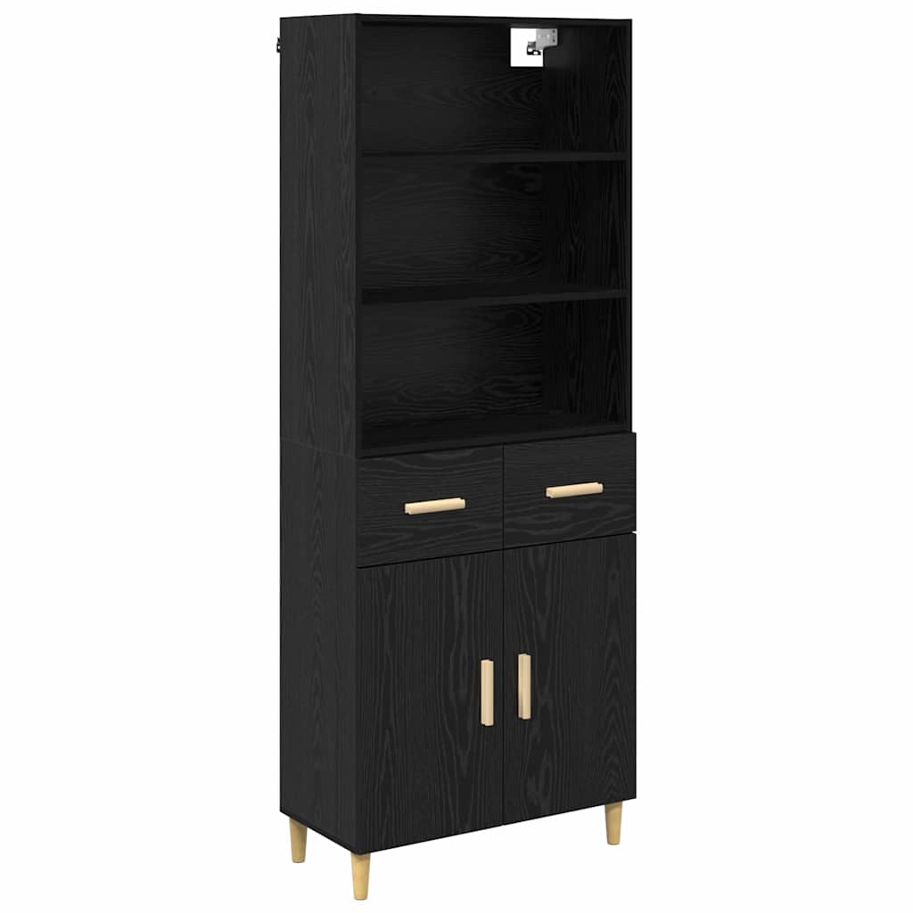 Highboard Altholz 69,5 x 32,5 x 180 cm Holzwerkstoff