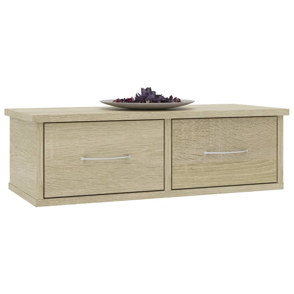 Wand-Schubladenregal Weiß 60x26x18,5 cm Holzwerkstoff