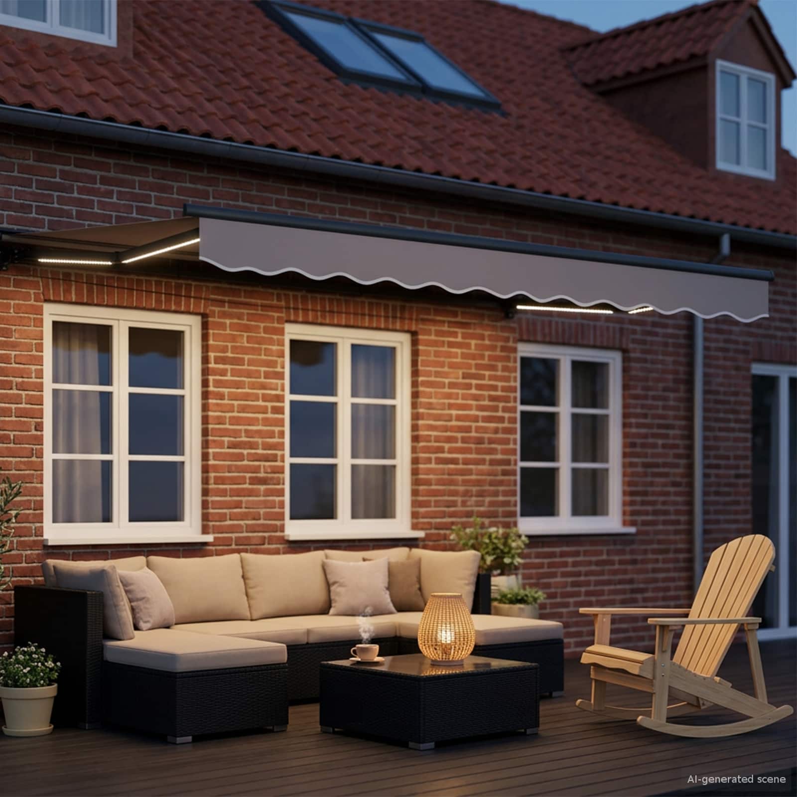 Elektrische Markisenrahmen mit LEDs Weiß 2,5 x 2 m Aluminium