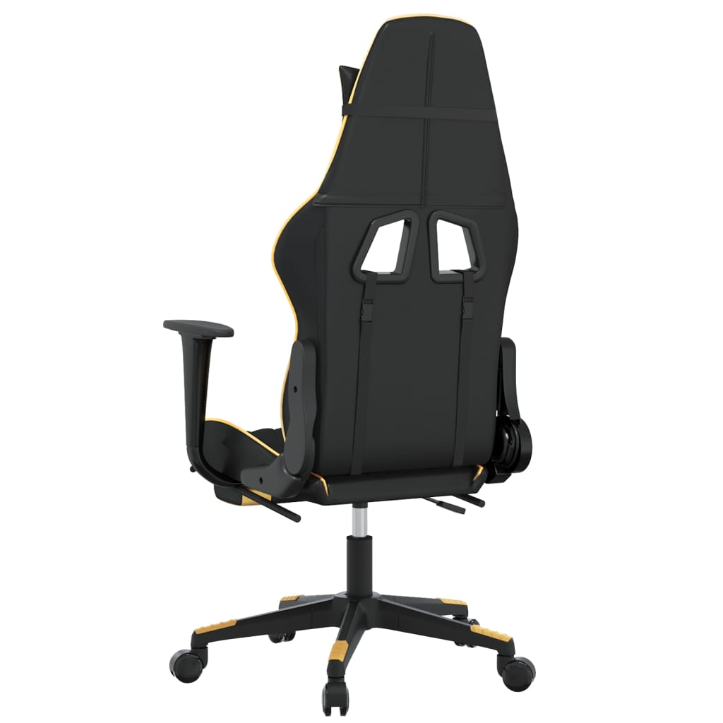 Gaming-Stuhl mit Massagefunktion Schwarz und Blau Kunstleder