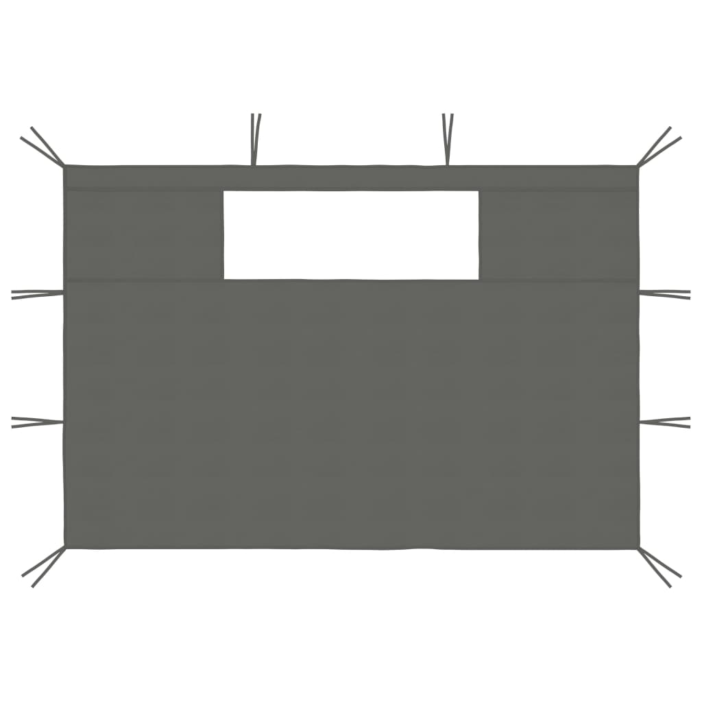 Pavillon-Seitenwände mit Fenstern 2 Stk. Creme