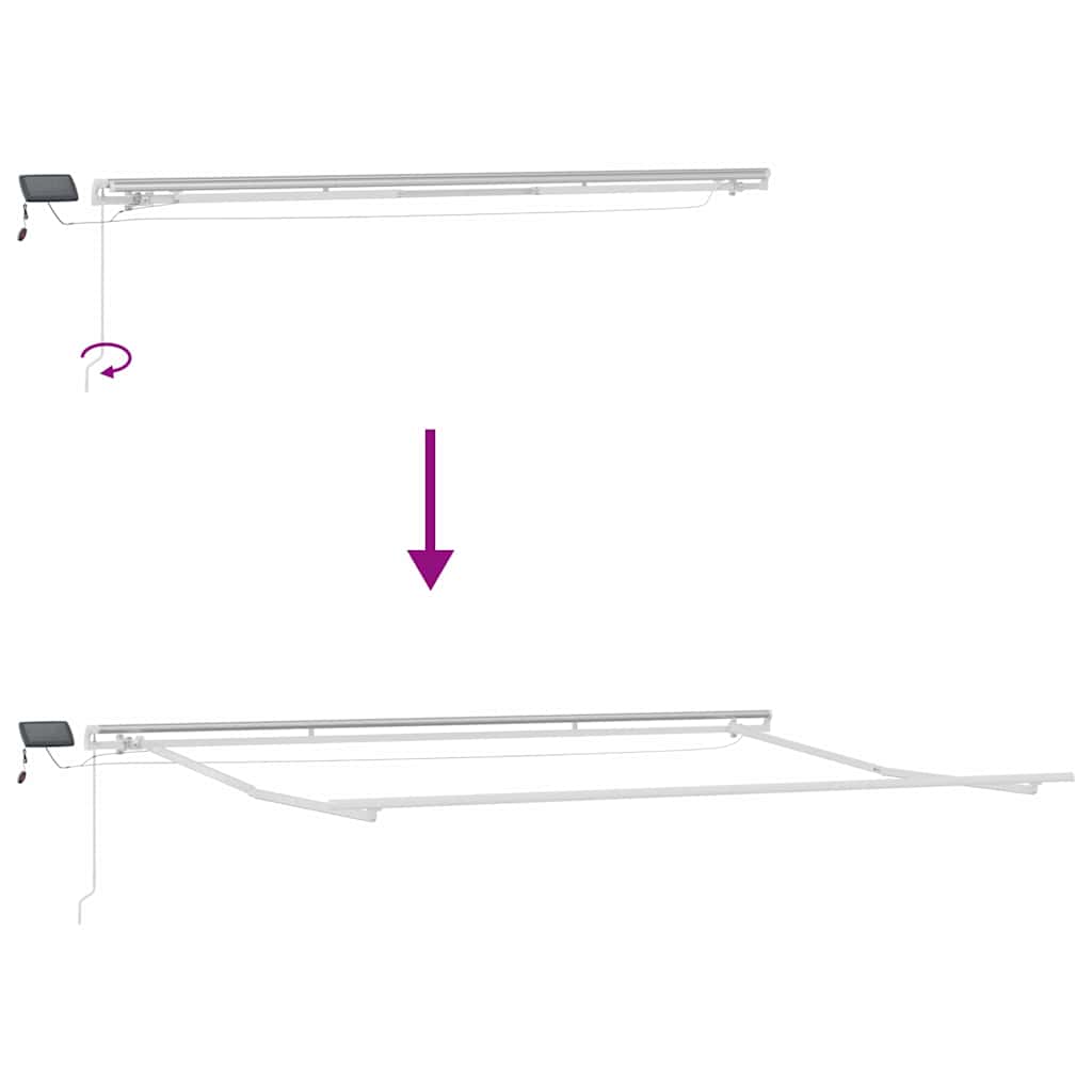 Markise Manuell Einziehbar mit LED 300x250 cm Blau und Weiß