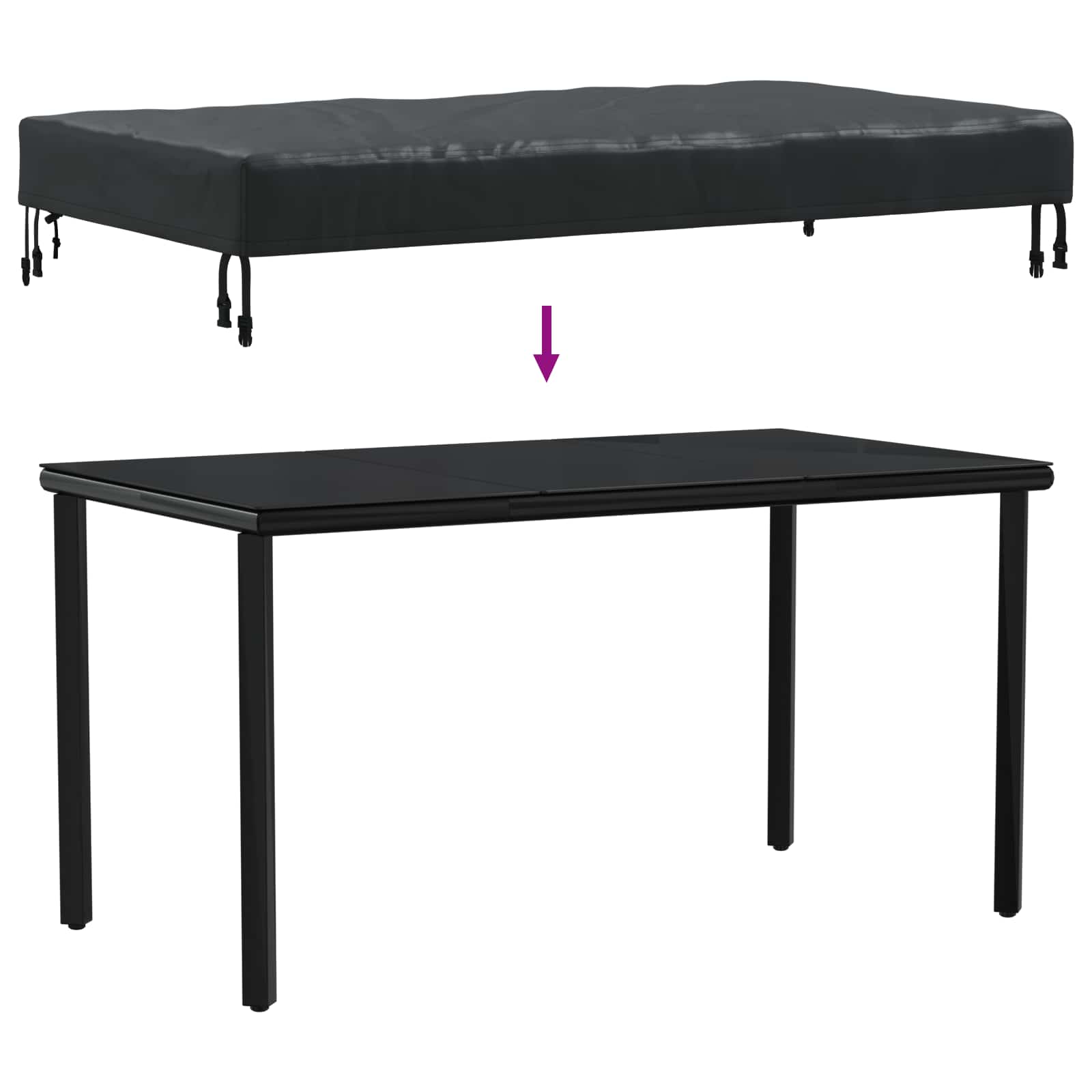 Tischdecken Uni Schwarz 122 x 72 x 15 cm Stoff