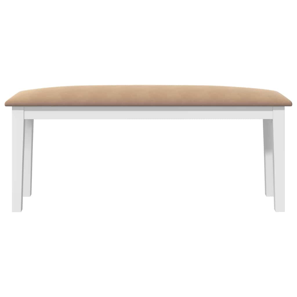 Bank 110 cm Braun Massivholz Gummibaum