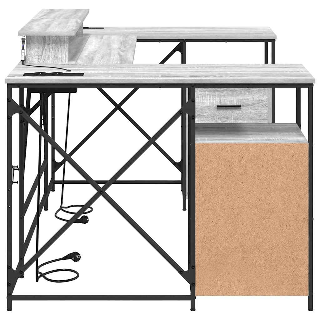 Schreibtisch mit Regal Schwarz Eichen-Optik 182 x 101 x 87,5 cm