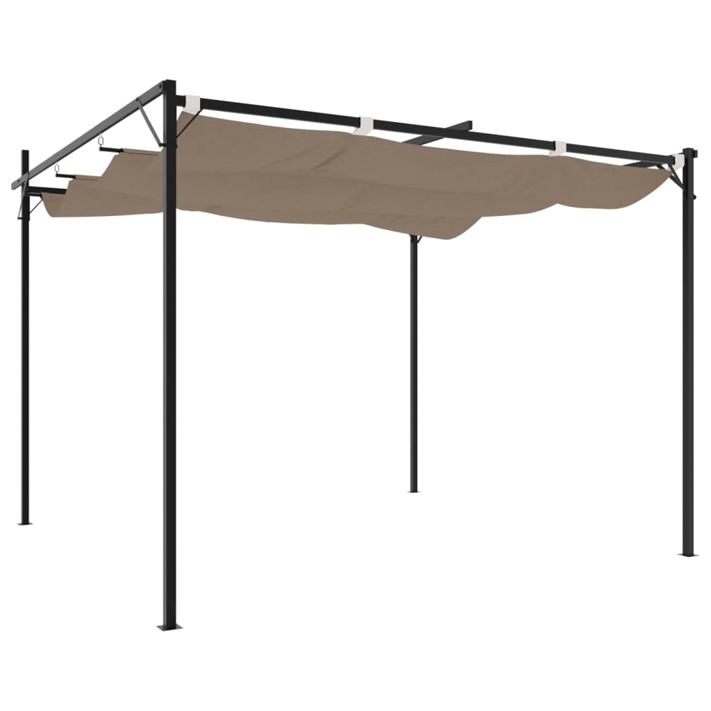 Pergola mit Schiebedach Creme 295x292x230 cm