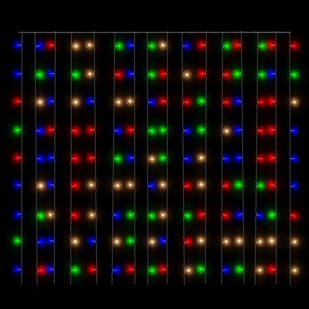 LED-Lichtervorhang 3x3 m 300 LED Warmweiß 8 Funktionen