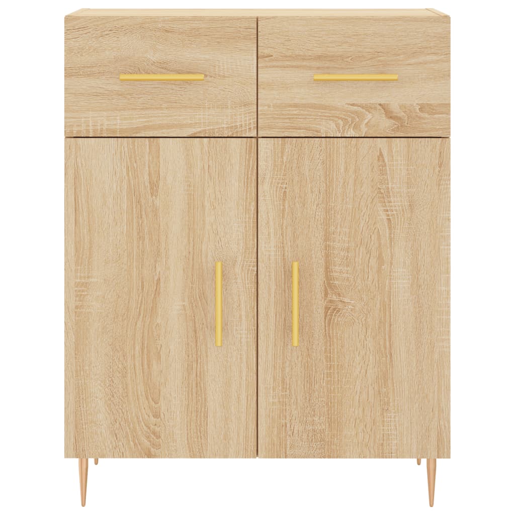 Highboard Hochglanz-Weiß 69,5x34x180 cm Holzwerkstoff