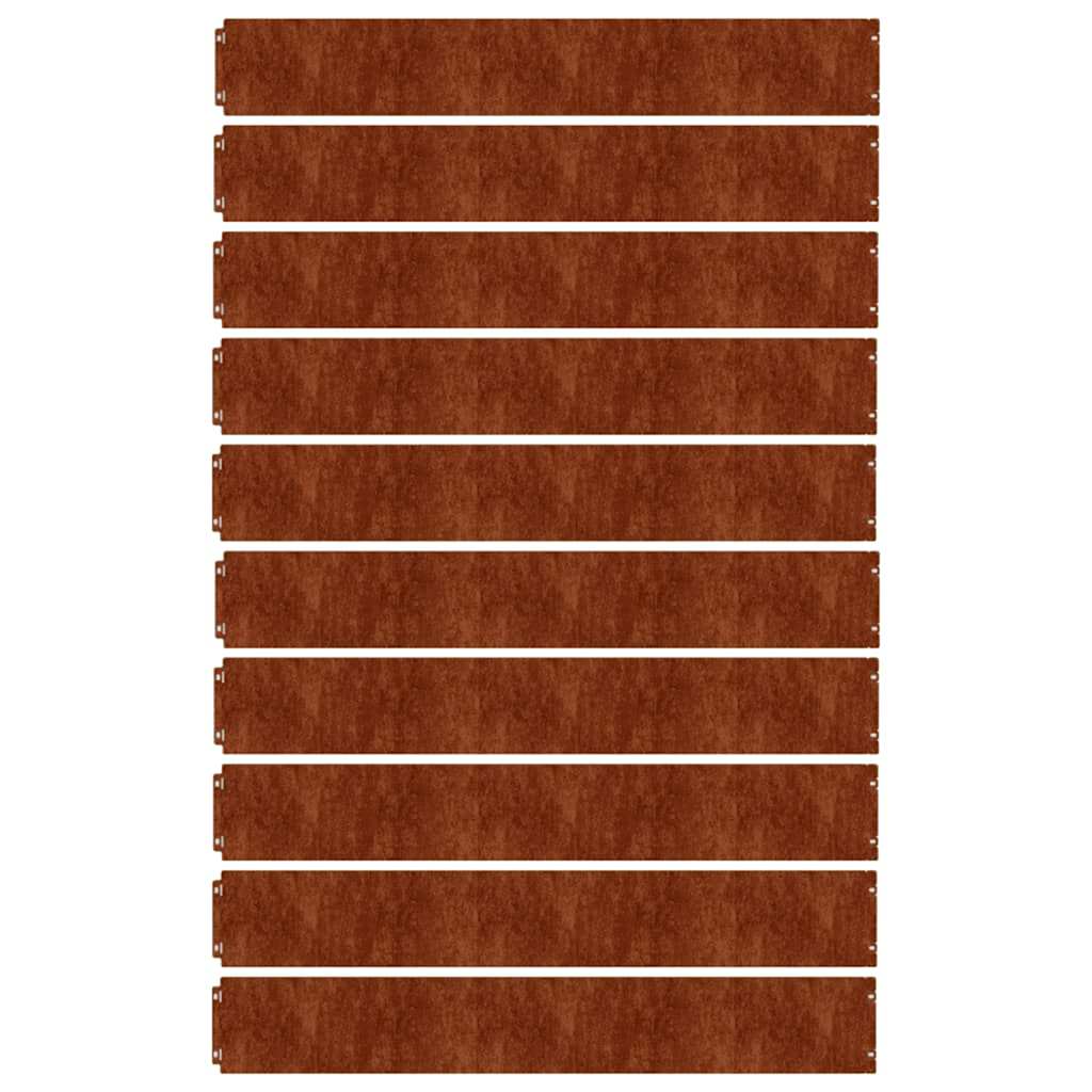 Raseneinfassung 10 pcs 10 x 103 cm Wetterfeststahl Rostig