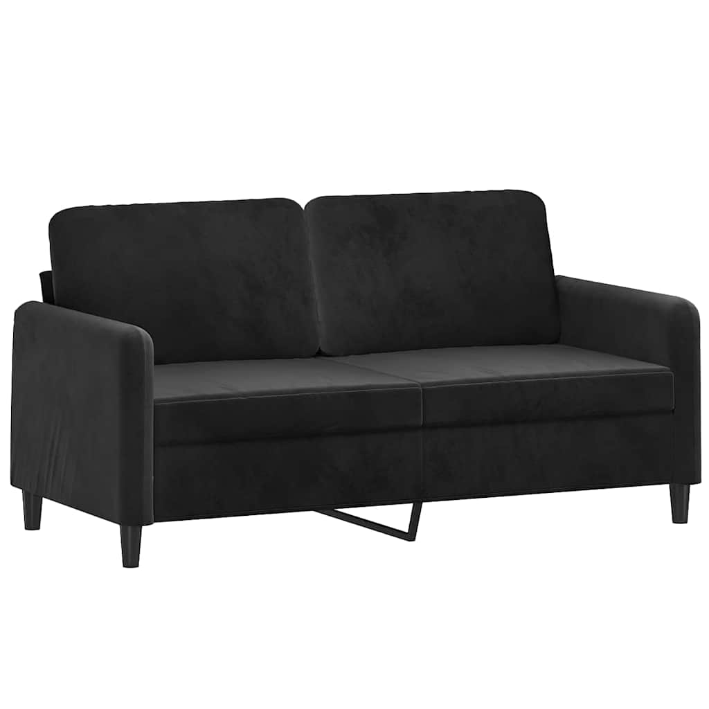 2-Sitzer-Sofa mit Zierkissen Dunkelgrün 120 cm Samt