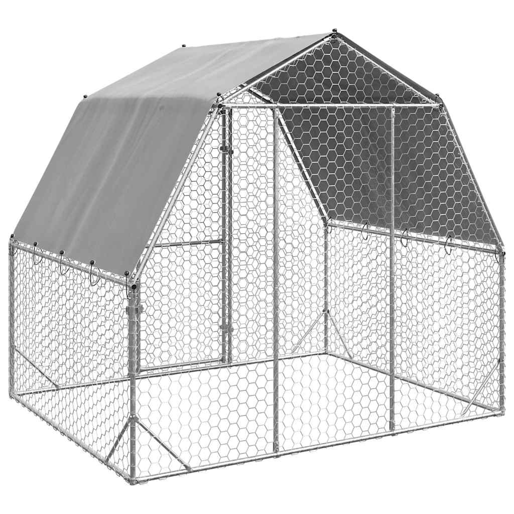 Hühnerstall 2,5x4x2,25 m Verzinkter Stahl