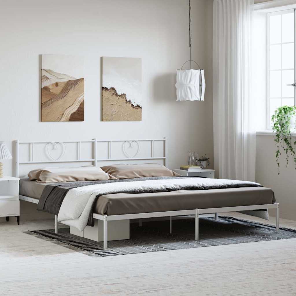 Bettgestell mit Kopfteil Metall Schwarz 100x190 cm