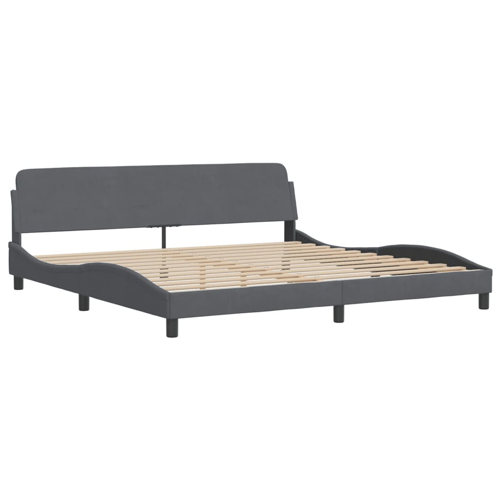 Bett mit Matratze "Hanko" Hellgrau 80x200 cm Samt