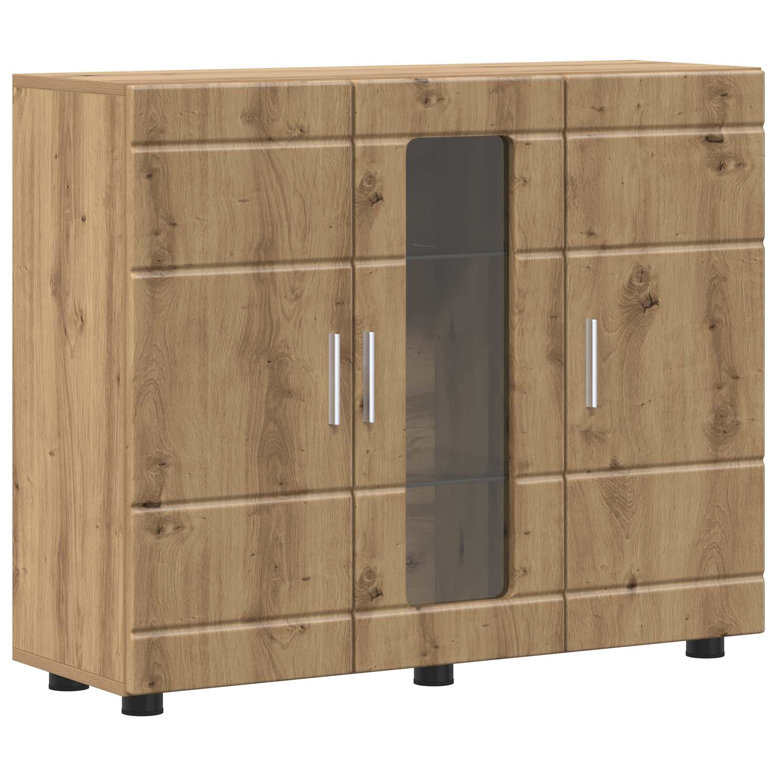 Highboard mit Regal FLORIN Weiß 60 x 35 x 182 cm Holzwerkstoff