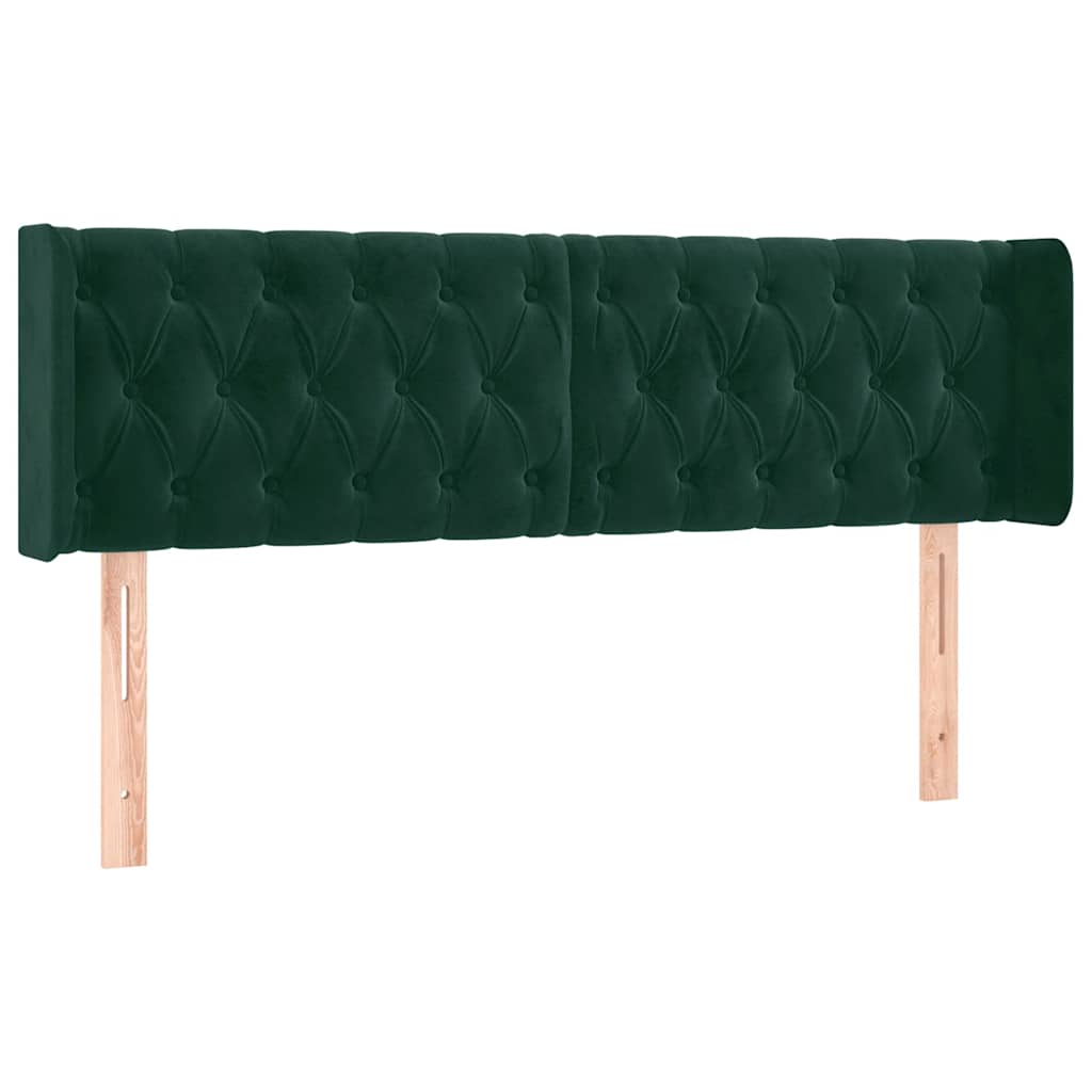Kopfteil mit Ohren Dunkelblau 93x16x78/88 cm Samt