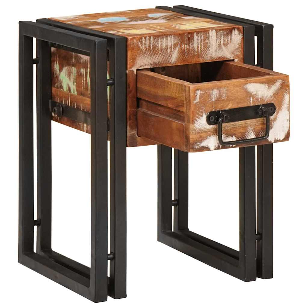 Beistelltisch mit Schubladen 40 x 40 x 50 cm Massivholz Mango